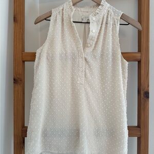 J. Crew White Sleeveless Blouse